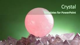  Presentation with crystal amethyst - Colorful presentation theme enhanced with spiritual healing - sphere of rose quartz natural backdrop and a tawny brown colored foreground