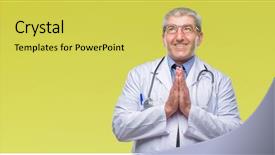  Presentation with praying hands - Presentation theme featuring spiritual hospital - handsome senior doctor man background and a  colored foreground