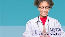  Presentation with praying hands - Cool new presentation with spiritual hospital - young afro american doctor woman backdrop and a  colored foreground