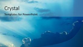  Presentation with shining - Presentation theme with spiritual inspiration - dramatic clouds and a blue background and a light blue colored foreground
