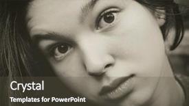  Presentation with spiritual - PPT theme consisting of spiritual intelligent - black and white close-up portrait background and a dark gray colored foreground