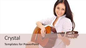  Presentation with lady - Beautiful theme featuring spiritual intelligent - young beautiful smiling brunette lady backdrop and a coral colored foreground