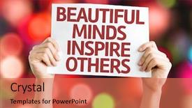  Presentation with inspire - Presentation design consisting of spiritual leadership - beautiful minds inspire others card background and a coral colored foreground