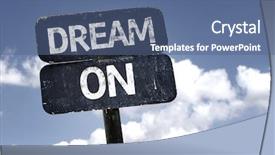  Presentation with dream sky - Audience pleasing slides consisting of spiritual leadership - dream on sign with clouds backdrop and a ocean colored foreground