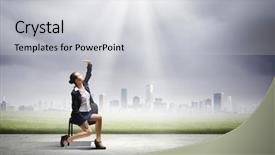  Presentation with light golden lights - Presentation featuring pretty calm woman preparing coffee machine for making cup of tasty beverage serene man selling different cakes at counter background and a coral colored foreground