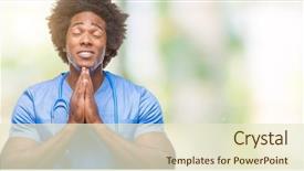  Presentation with mom praying hands - Amazing slide deck having spiritual medical - afro american surgeon doctor man backdrop and a cream colored foreground