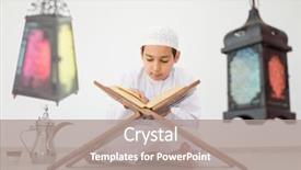  Presentation with ramadan - PPT layouts consisting of spiritual race - happy child ready for ramadan background and a  colored foreground