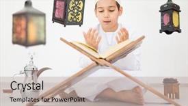  Presentation with ramadan - Slides featuring spiritual race - happy child ready for ramadan background and a mint green colored foreground