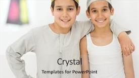  Presentation with ramadan - Cool new slides with spiritual race - happy child ready for ramadan backdrop and a light gray colored foreground