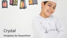  Presentation with ramadan - Cool new PPT theme with spiritual race - happy child ready for ramadan backdrop and a  colored foreground
