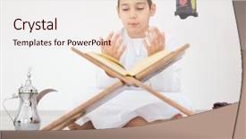  Presentation with ramadan - Presentation theme featuring spiritual race - happy child ready for ramadan background and a  colored foreground