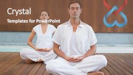  Presentation with peaceful - PPT theme featuring spiritual race - peaceful couple in white sitting background and a tawny brown colored foreground