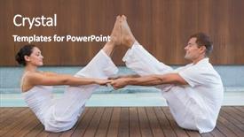  Presentation with health and welfare - Slides with spiritual race - peaceful couple sitting in boat background and a tawny brown colored foreground