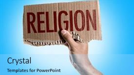  Presentation with religion - Presentation design featuring spiritual race - religion background and a arctic colored foreground