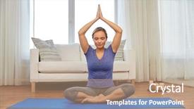  Presentation with retreat - Slide deck with spiritual retreat - mindfulness spirituality and healthy lifestyle background and a coral colored foreground