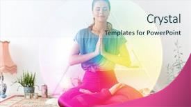  Presentation with lotus - Amazing presentation theme having spiritual retreat - mindfulness spirituality and healthy lifestyle backdrop and a sky blue colored foreground