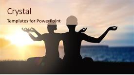  Presentation with spirituality - Beautiful slide deck featuring spiritual retreat - mindfulness spirituality and outdoor yoga backdrop and a lemonade colored foreground