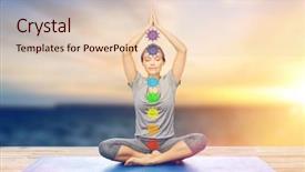  Presentation with lotus - PPT theme having spiritual retreat - mindfulness spirituality and outdoor yoga background and a lemonade colored foreground