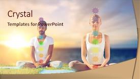 Presentation with mindfulness - PPT theme featuring spiritual retreat - mindfulness spirituality and outdoor yoga background and a lemonade colored foreground