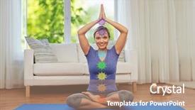  Presentation with spirituality - Cool new presentation design with spiritual retreat - mindfulness spirituality and yoga concept backdrop and a coral colored foreground