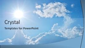  Presentation with sky sun - Audience pleasing PPT theme consisting of spiritual sunshine - deep blue sky and sun backdrop and a light blue colored foreground