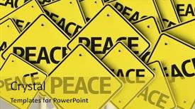  Presentation with spiritual - Theme enhanced with spiritual war - peace written on multiple road background and a yellow colored foreground