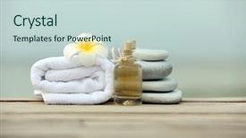  Presentation with outdoors - Colorful slide deck enhanced with spiritual wave - beautiful spa composition with towels backdrop and a soft green colored foreground