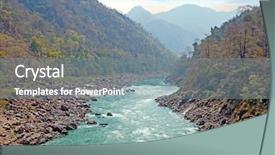  Presentation with spiritual - Slide set enhanced with spiritual wave - holy river ganges in india background and a gray colored foreground