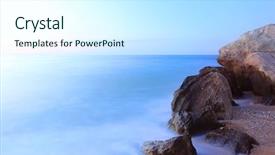  Presentation with stones - Presentation theme having spiritual wave - stones on sea in early background and a cool aqua colored foreground