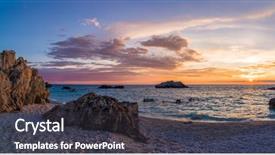  Presentation with spiritual - Audience pleasing presentation consisting of spiritual wave - tropical beach at sunset backdrop and a dark gray colored foreground