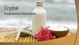  Presentation with spirituality zen meditation stone - Presentation with spiritual wave - zen concept -stones and massage background and a light gray colored foreground