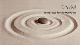  Presentation with garden sand - Cool new slides with spiritual wave - zen garden with stone backdrop and a soft green colored foreground