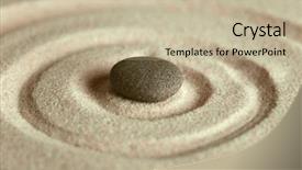  Presentation with zen stone - Cool new slide deck with spiritual wave - zen garden with stone backdrop and a mint green colored foreground
