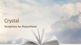  Presentation with sky - Audience pleasing presentation consisting of spirituality education - book on wooden table backdrop and a sky blue colored foreground