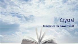  Presentation with sky - Presentation theme enhanced with spirituality education - book on wooden table background and a sky blue colored foreground