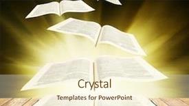  Presentation with spirituality - Amazing slides having spirituality education - open book on wooden planks backdrop and a  colored foreground