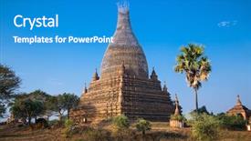  Presentation with myanmar bagan - Colorful slide set enhanced with spirituality education - somingyi kyaung temple in bagan backdrop and a teal colored foreground