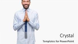  Presentation with praying hands - Presentation theme enhanced with spirituality job - adult hispanic business man background and a white colored foreground