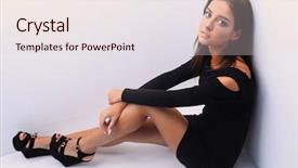  Presentation with dreams - Theme featuring spirituality job - dreams of modern women sitting background and a  colored foreground