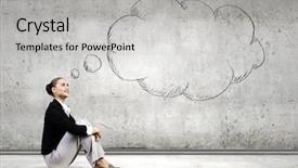  Presentation with statue of justice lady justice - Presentation theme consisting of spirituality job - young attractive lady sitting background and a  colored foreground