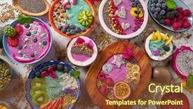  Presentation with green algae - Slides consisting of spirulina algae with chia berries background and a tawny brown colored foreground