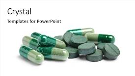  Presentation with spirulina - Beautiful PPT theme featuring spirulina capsules and tablets backdrop and a white colored foreground