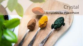  Presentation with ginger powder - Presentation theme enhanced with spirulina-ginger-turmeric-powder background and a lemonade colored foreground