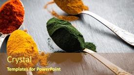  Presentation with superfoods - Slide deck having spirulina-ginger-turmeric-powder background and a red colored foreground