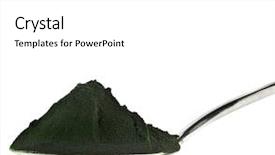  Presentation with algae - PPT theme with spirulina powder - algae nutritional supplement background and a white colored foreground