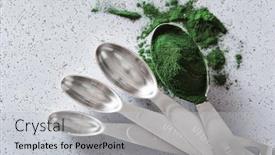  Presentation with dietary supplement - PPT theme enhanced with spirulina powder healthy dietary supplement background and a light gray colored foreground