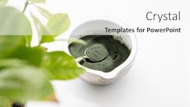  Presentation with spirulina - Presentation theme consisting of spirulina-powder-in-bowl-superfood background and a white colored foreground