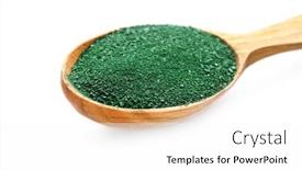  Presentation with spirulina - Presentation theme having sprulina - spirulina powder in spoon background and a white colored foreground