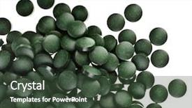  Presentation with spirulina - Presentation featuring spirulina tablets algae nutritional supplement background and a tawny brown colored foreground