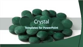  Presentation with spirulina - Colorful presentation design enhanced with spirulina tablets isolated backdrop and a ocean colored foreground